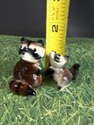 Vintage Miniature Hagen Renaker Raccoon Mama Baby 
