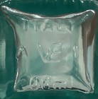Vintage Wavy Curved Glass Bottle Green Tint Made In Italy Glass Bud  Vase