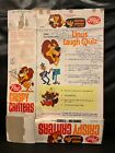 1966 Post Crispy Critters Cereal Box With Linus The Lionhearted -rare  Vintage 