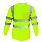 Hi Vis Ansi Class 3 Reflective Safety Lime Long Sleeve T Shirts High Visibility