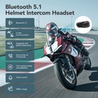 Motorcycle Helmet Intercom Headset Ip67 Bluetooth Motorbike Interphone Headphone