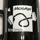 Vintage 80   s Apple Macintosh Computers Micro Age Black Coffee Mug Glass Cup Vtg