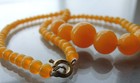 Vintage Czech Opalescent Yellow Glass Bead Necklace Graduated Art Deco