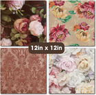 Vintage Flora 12x12 In Double Sided Paper Pad Pack Scrapbook Cardstock Decorativ