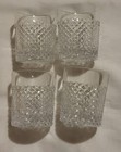 Royal Crystal Rocks Lowball Whiskey Liquor Glass Tumblers Old Fashion Heavy Cut 