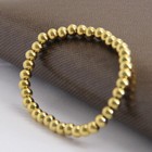 5mm Golden Beads Hip-hop Elastic Stretch Bracelet 18k Copper Plating Dainty Gift