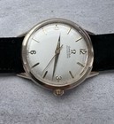 Vintage 1960   s 10k Gold Filled Omega Automatic Inscription 34mm French Suede