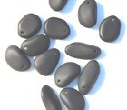Large Chunky Pebble Mix Pendant Beads  Jet Black W matte Finish  5 Pieces