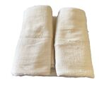 Authentic Mud Cloth African Handwoven Bambara Fabric  plain White 