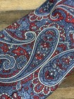 Vintage Corniche Pure Silk Paisley Tie Blue Red Hand Made In Italy Rn 19970