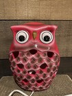 Vintage Red Owl Accent Table Lamp Ceramic 8    Tall