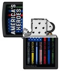 Zippo Buckwear America s Heroes Black Matte Lighter - Patriotic Design