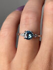 Teal Montana Sapphire Ring Vintage Teal Sapphire Ring Round Cut Teal Ring