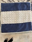 Martha Stewart Euro Pillow Shams Blue White 25in Square Matching Pair  2 Pieces 