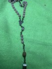 Antique Rosary Beads Pink Beads     With Wood Cross 40 Years Old