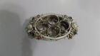 Vintage  4  Lipstick Holder Antique White Metal Faux 8 Rhinestones  2pearls