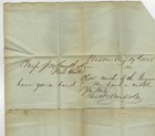 1856 Boston Mass Black Hand Cancel Folded Letter To New York