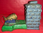 Vtg Cast Iron  artillery Bank  Mechanical Bank Reproduction - Missing Soldier