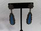 Vintage Navajo 925 Sterling Silver   Turquoise Dangle Earrings  Signed D  Begaye