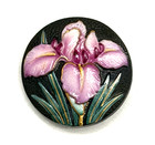 Vintage Japanese Toshikane Purple Iris Flower Button - 3 4   s14 