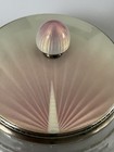 Superb Quality Cut Glass   Solid Silver Guilloche Enamel Powder Pot No Hallmark
