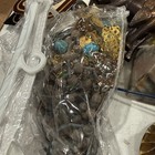 Huge Junk Drawer Lot Assorted Vtg Items Wood Metal Ephemera Figures Bottles More