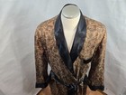 Vintage 1960 s Majestic Gold Abstract Pattern Nylon Smoking Jacket Sz Large