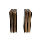 Vtg Faux Leather Bound Bookends Custin Book Shape 4 25 w X 2 d X 6 75 h  read 