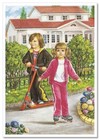 Children s Fun Lovely Boy  Girl Seasons Of The Year Art New Modern Postcard