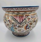Ceramicas De Coimbra Portugal Hand Painted Floral Animal Planter Luiza Beja