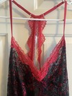 Secret Treasures Lace Chemise Nightgown  Black red  Regular Size 14  Romantic