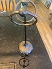 Vintage Antique Brass Standing Double Ring Fingertip Towel Holder Stand Bathroom