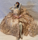 Vintage Antique Porcelain Half Doll With Legs Pin Cushion - 6 Inches