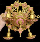 Antique Vtg Ornate Filigree 4 Light Fixture French Empire Victorian Restored