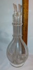 Vintage French Decanter Four Chamber Cordial Multi Spirits Bottle With Stoppers