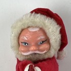Vintage Santa Claus Rubber Face Felt Christmas Ornament Korea