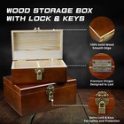 Wooden Storage Box Decorative Boxes With Lock And Keys Set Of 2 Large Wood Ke   