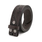 Genuine Full Grain Western Engraved Tooled Leather Belt Strap Belt 1-1 2  Wide