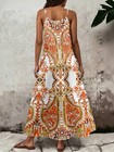 Multicolor Plus Size Spaghetti Strap Maxi Dress For Summer Vacation