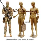 Male Skintone Realistic Mannequin With 4 Flexible Posable Arms   Metal Stand