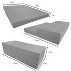 Gray Queen Trifold Foam Bed  Shikibuton  Folding Ottoman Mattress 6 X 60 X 80