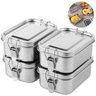 4 Pcs Bento Boxes  550 Ml Stainless Steel Lunch Boxes  Food Storage Container   