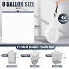 Drawstring 8 Gallon Trash Bags - 42 Count Pre-separated Medium Trash Bags 8 G   