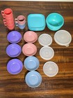 Vtg Tupperware Kids 22 Pc Play Set  bowls W  Lids  Cups   Plates