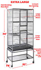X-large 70  Flight Bird Cage Breeding Doors Removable Stand Aviary Canary Finch