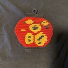 Set Of 2 Hand Crocheted Potholders Chinese Lanterns  Red yellow   Black