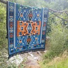 Rug Handwoven 100  Natural Cotton Boho Ukrainian Folk Textile 61x33 In  155x83 