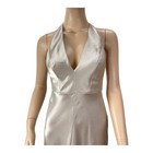 Jenny Yoo Satin Halter Bridesmaid Event Evening Dress Gown Sz 0 Champagne