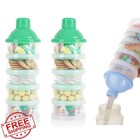 2 Pcs 5 Layers Baby Milk Powder Dispenser Portable Green