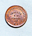 1863 Patriotic Civil War Token -  Story   Southworth Grocers Vesey St  New York